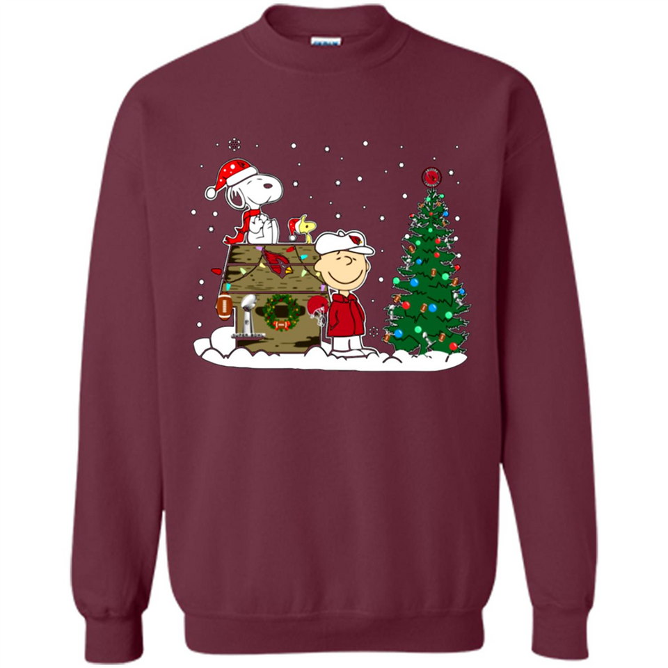 Arizona Cardinals Snoopy The Peanuts Movie Christmas Football Super Bowl pingpong - Sweatshirt