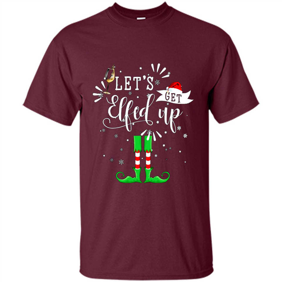 Let's Get Elfed Up Funny Drinking Wine Christmas Elf PINGPONG