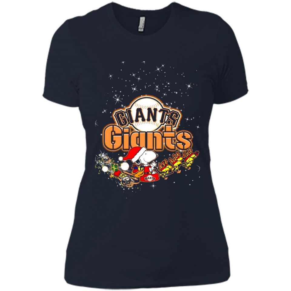 Snoopy Christmas San Francisco Giants - Ladies' Boyfriend T-Shirt