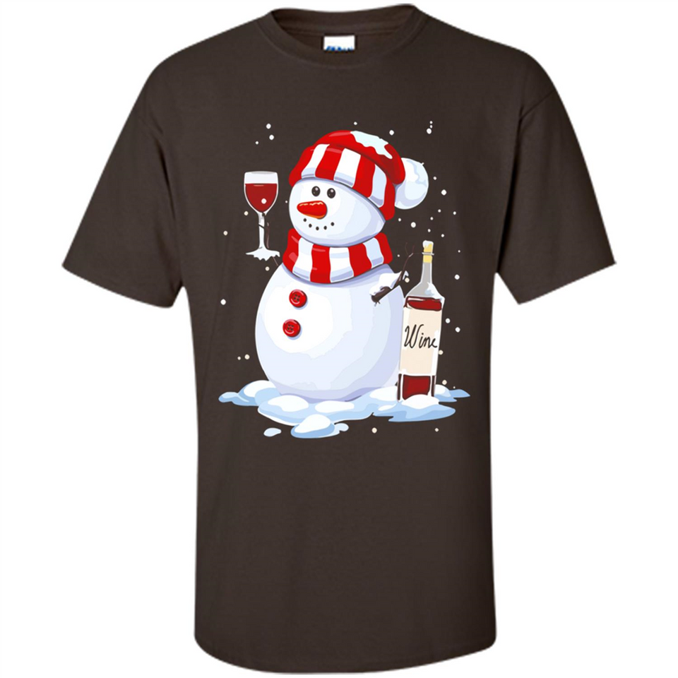 Cute Snowman drink Red Wine Christmas - Shirt
