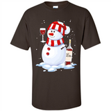 Cute Snowman drink Red Wine Christmas - Shirt