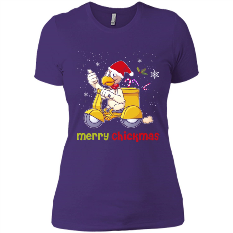 Funny Santa Christmas Chicken Shirt - Merry Chickmas - Ladies' Boyfriend T-Shirt