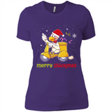 Funny Santa Christmas Chicken Shirt - Merry Chickmas - Ladies' Boyfriend T-Shirt