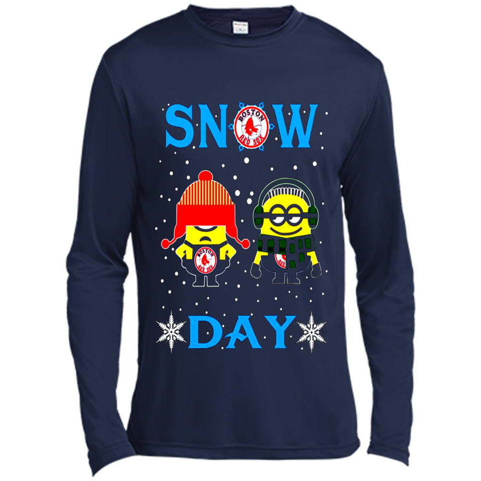 Snow Day Shirt For Boston Red Sox Vs Minion Fans pingpong