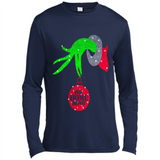 Grinch hand holding HomeDepot Glitter Christmas PING PONG