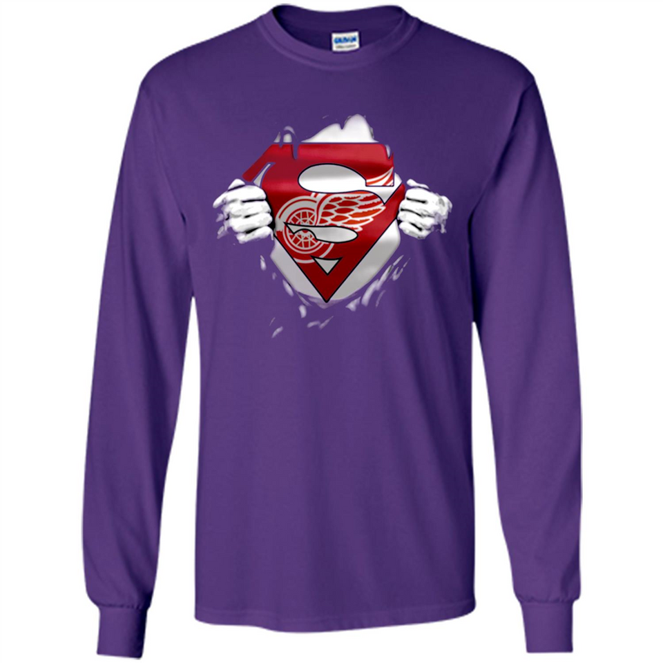 Detroit Red Wings And Superman Fans - Long Sleeve T-Shirt