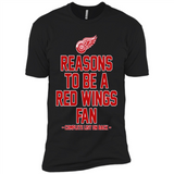 Reasons to be a Detroit Red Wings Fan Complete List on Back - Premium Short Sleeve T-Shirt
