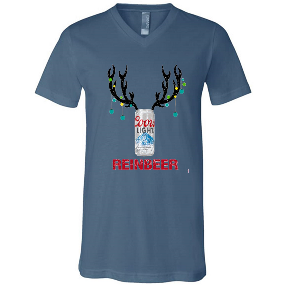 Coors Light Reinbeer Funny Beer Reindeer Christmas Sweatshirt - Canvas Unisex V-Neck