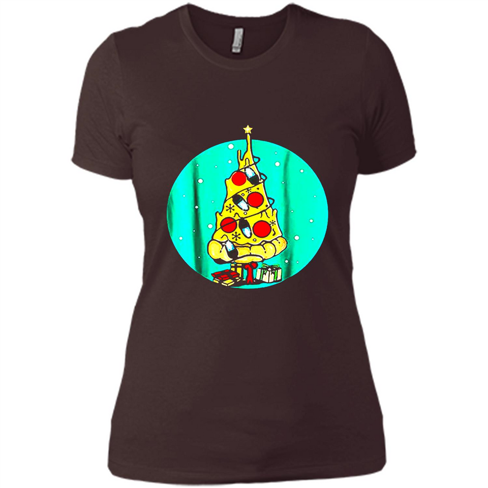 Funny Pizza Ugly Christmas Sweater Xmas Pizza Tree - Ladies' Boyfriend T-Shirt