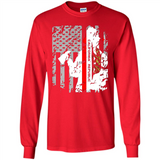 Paradise California Firefighter Thin Red Line Funds Youth T-Shirt PINGPONG - Long Sleeve T-Shirt