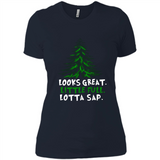Looks Great Little Full Lotta Sap Funny Christmas Mug PINGPONG - Ladies' Boyfriend T-Shirt