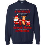 Never Underestimate An October Woman Watches Hallmark Movies Sweatshirt PINGPONG