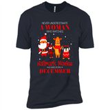 Never Underestimate A December Woman Watches Hallmark Movies Sweatshirt - Premium Short Sleeve T-Shirt