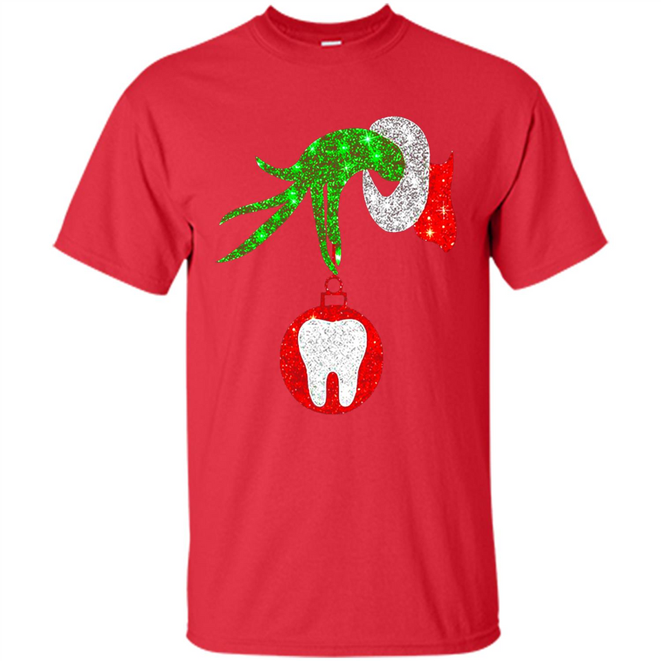 Christmas Nurse Grinch hand holding clinic dental ornament - Shirt