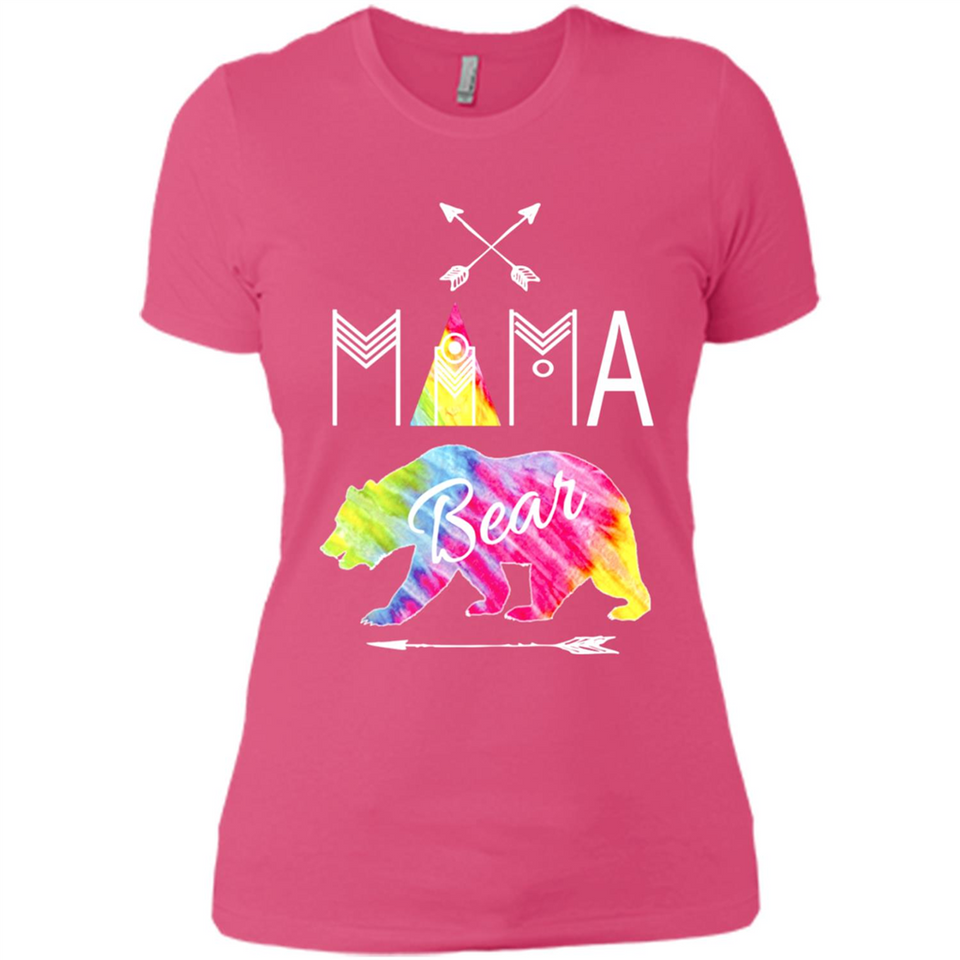 Mama Bear Shirt Tie Dye Family Vacation & Camping Tee - Ladies' Boyfriend T-Shirt