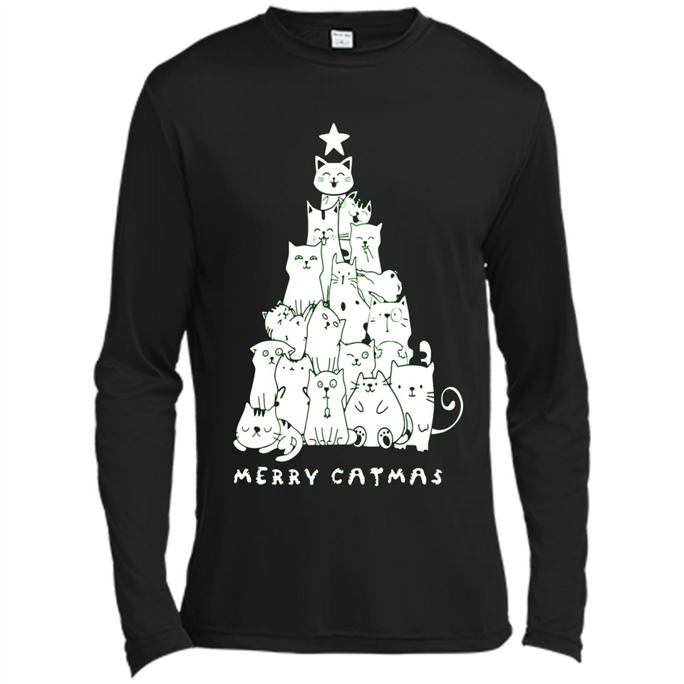 Merry Catmas - Merry Christmas Cat Lover Mug PINGPONG - Canvas Long Sleeve T-Shirt