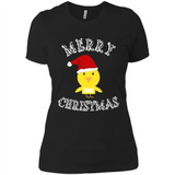 Bird Santa Merry Christmas T-Shirt - Birds Watchers Xmas - Ladies' Boyfriend T-Shirt