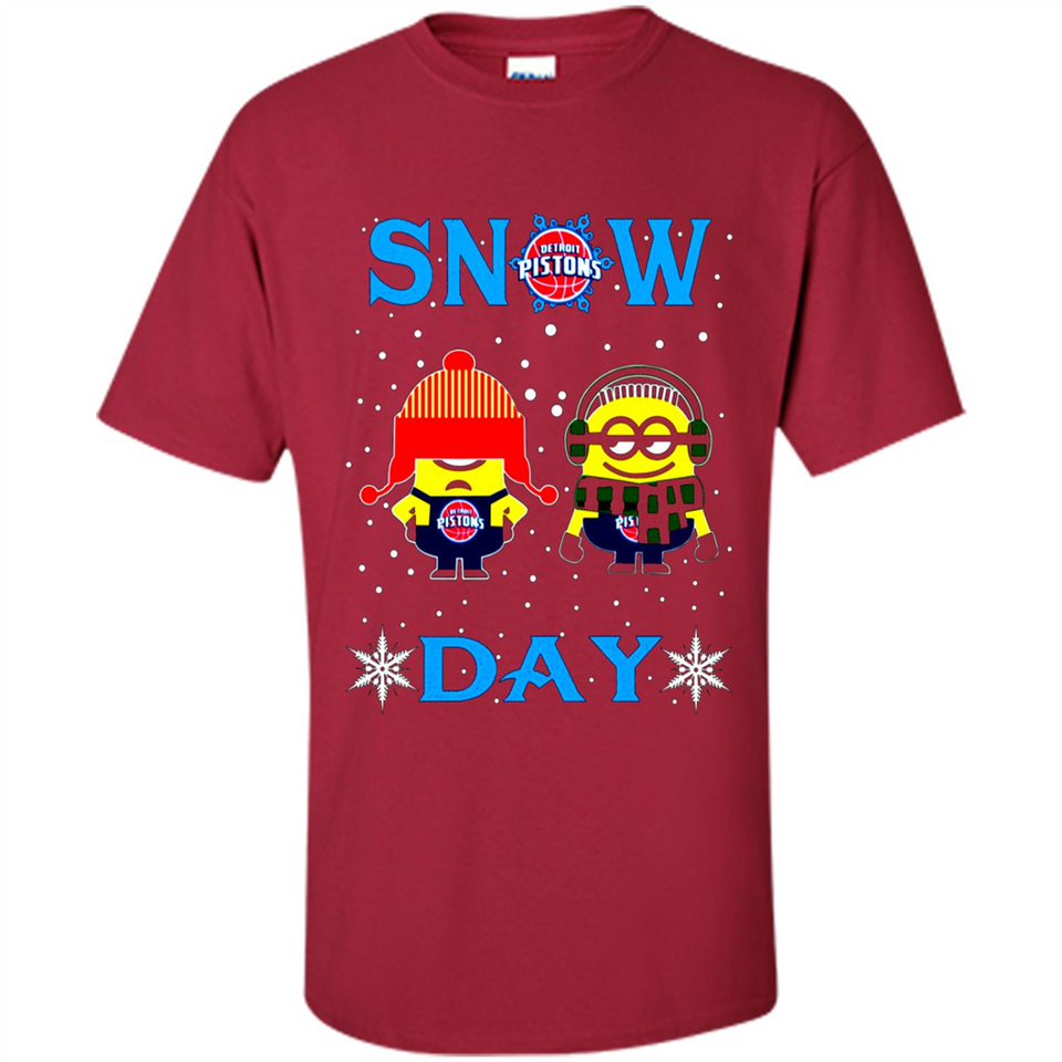 Snow Day Shirt For Detroit Pistons Vs Minion Fans pingpong