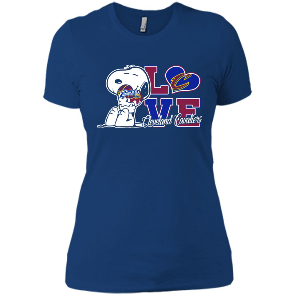 Snoopy loves NBA Cleveland Cavaliers - Ladies' Boyfriend T-Shirt