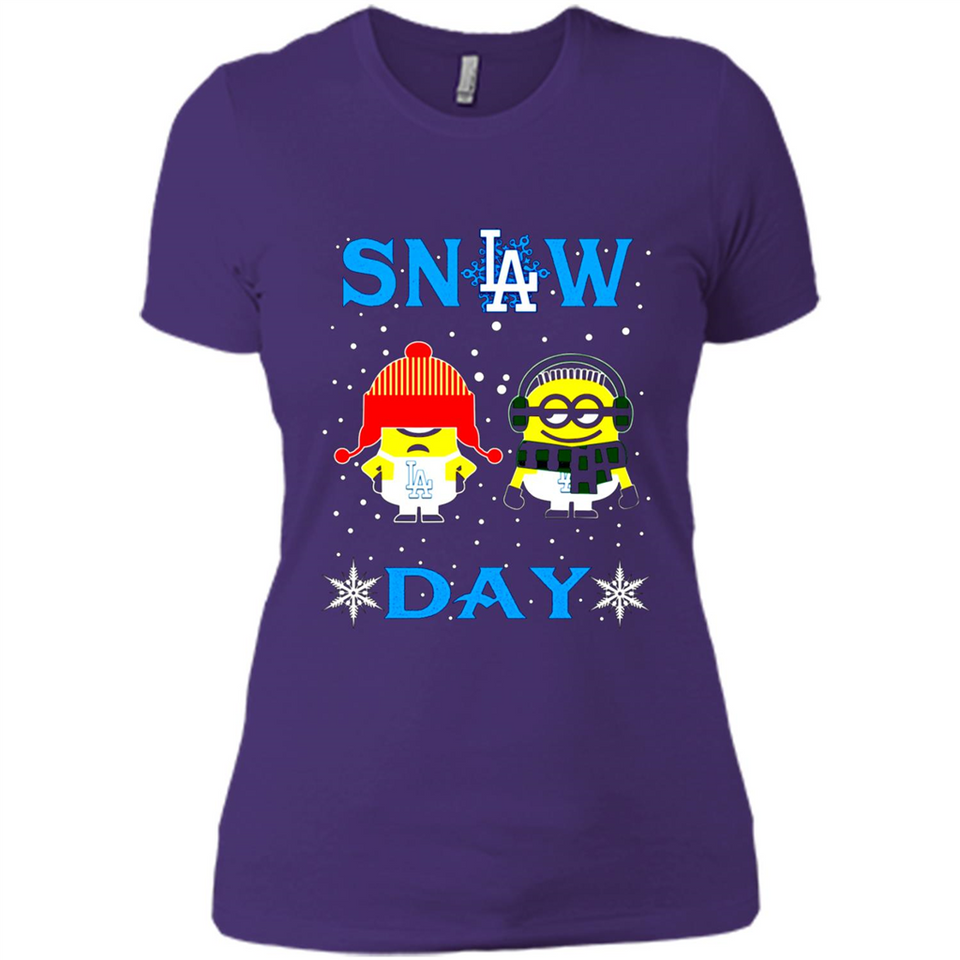 Snow Day Shirt For Los Angeles Dodgers Vs Minion Fans pingpong