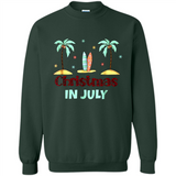 Christmas In July Shirt Surfing Palm Trees Surfboard - Sweatshirt