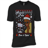 North Pole Born and Raised Shirt, Merry Xmas Ugly Christmas - Premium Short Sleeve T-Shirt