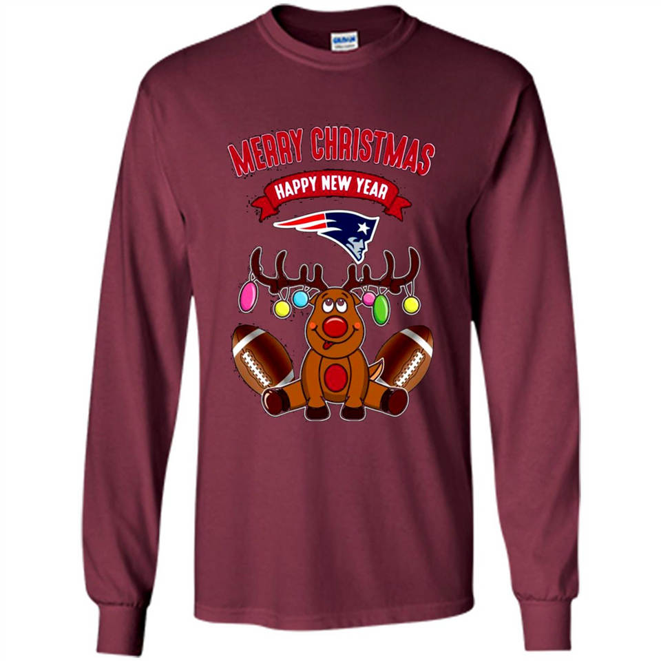 New England Patriots NFL Reindeer Funny Merry Christmas And Happy New Year