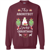 This Architect Loves Christmas Tree Shirt with Snowman