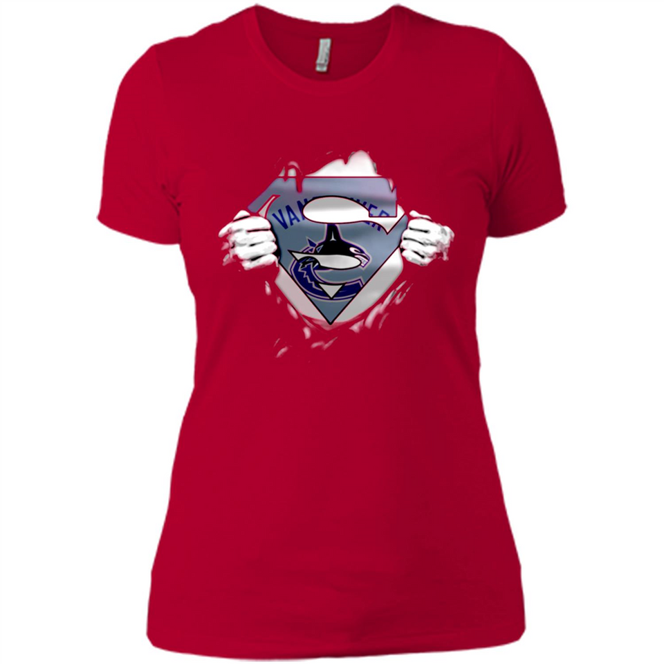 Vancouver Canucks And Superman Fans - Ladies' Boyfriend T-Shirt