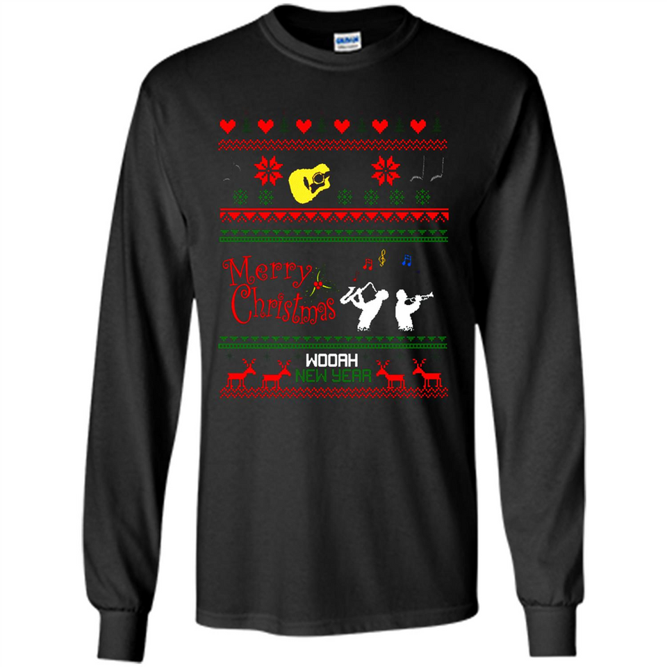 Music Ugly Christmas SweatShirt - Long Sleeve T-Shirt