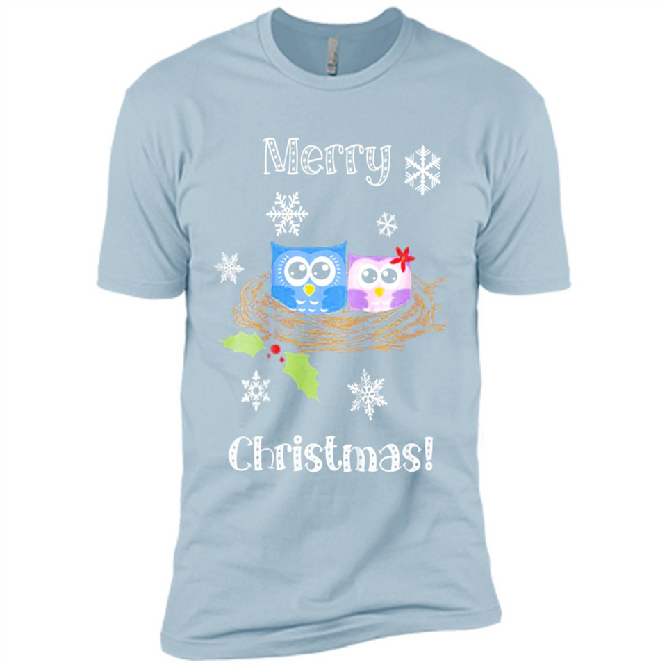 Cute Christmas Shirt Merry Christmas Snowflakes Owls Nest