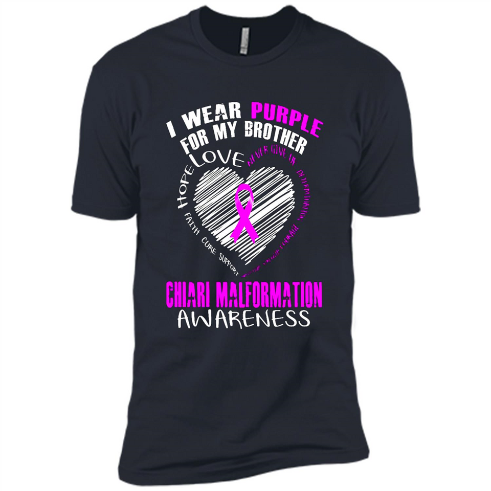 I Wear Purple For My Brother Chiari Malformation - Premium Short Sleeve T-Shirt