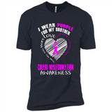 I Wear Purple For My Brother Chiari Malformation - Premium Short Sleeve T-Shirt