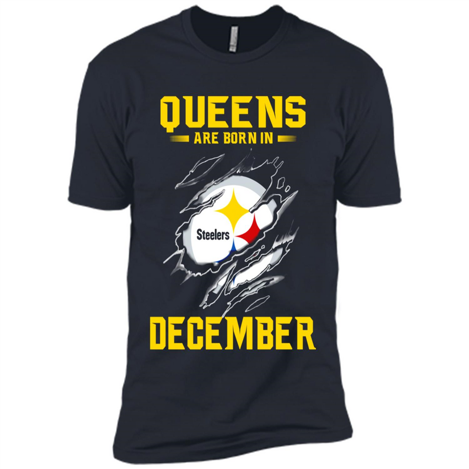 Queens Are Born In December - Pittsburgh Steelers Football - Premium Short Sleeve T-Shirt