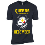 Queens Are Born In December - Pittsburgh Steelers Football - Premium Short Sleeve T-Shirt