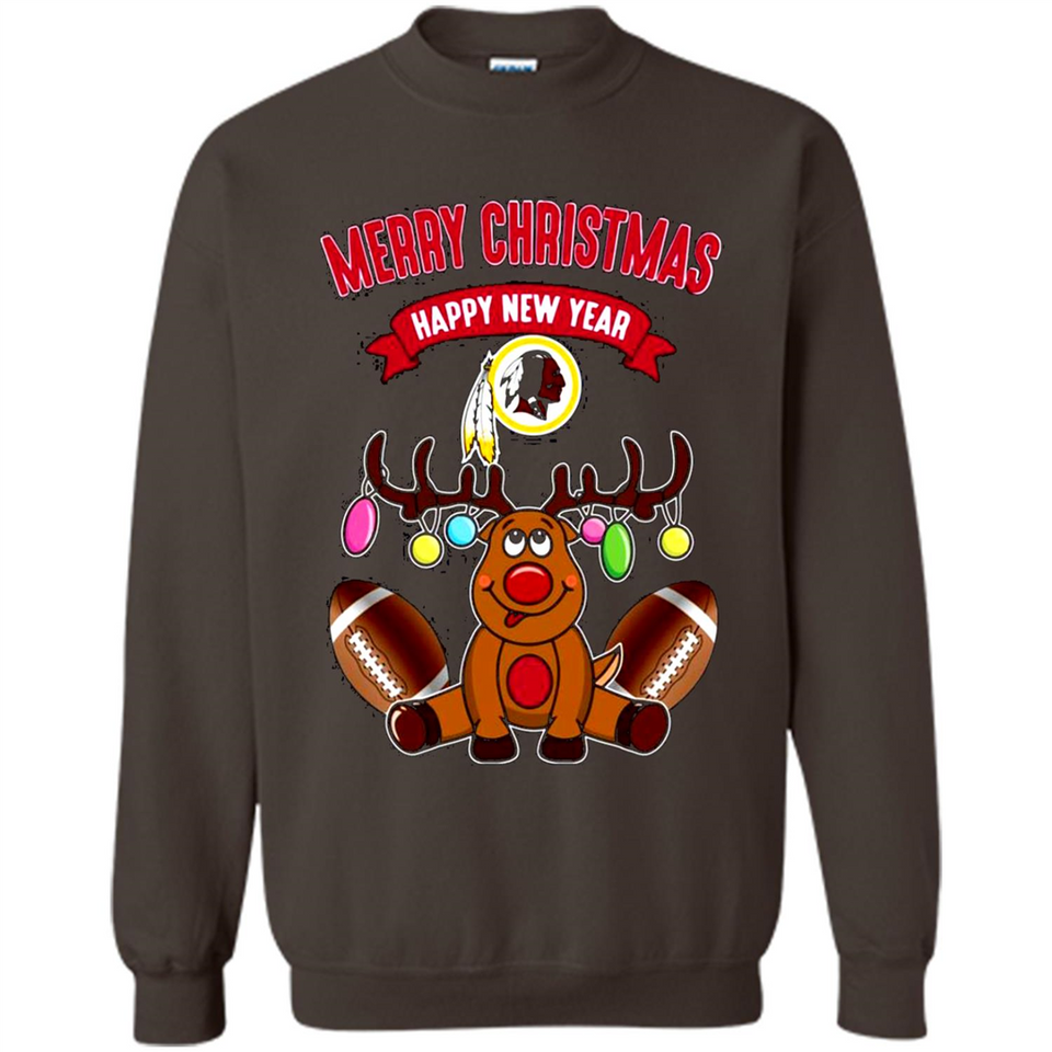 Washington Redskins NFL Reindeer Funny Merry Christmas And Happy New Year