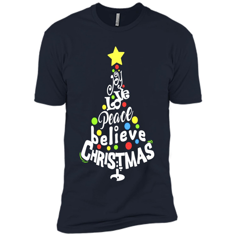 Joy Love Peace Believe Christmas Tree