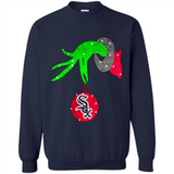 GRINCH HAND HOLDING CHICAGO WHITE SOX GLITTER CHRISTMAS PINGPONG