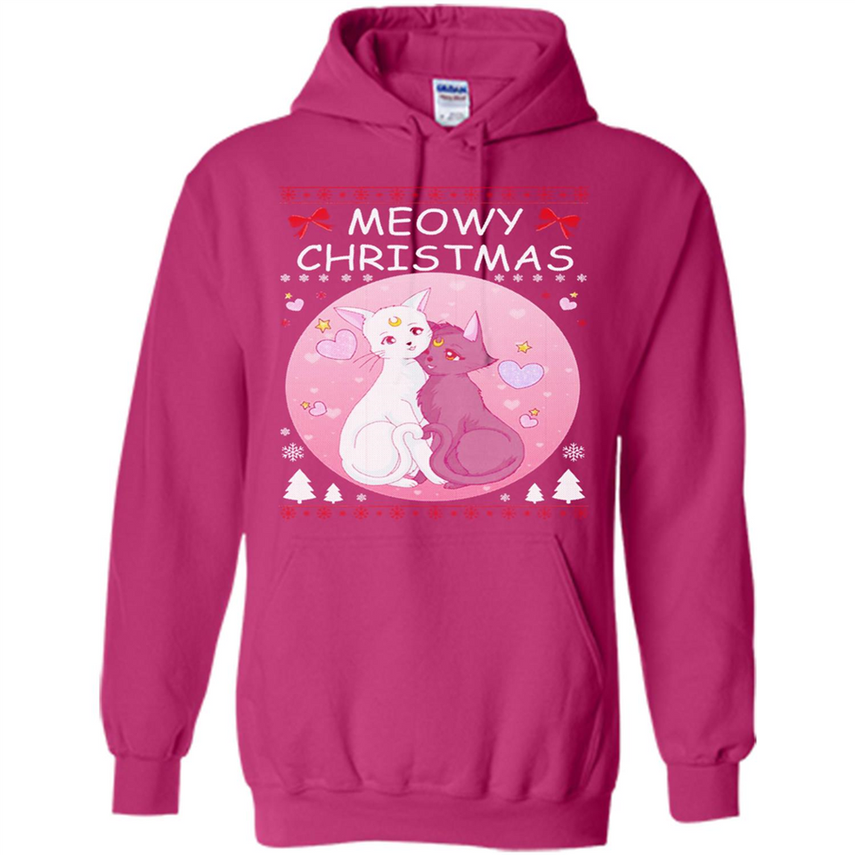 Sailor Moon Yin Yang Cat Love Ugly Christmas Sweater - Hoodie