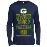 Reasons to be a Green Bay Packers Fan Complete List on Back - Canvas Long Sleeve T-Shirt