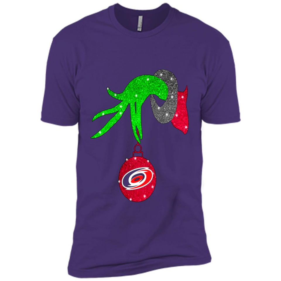 GRINCH HAND HOLDING CAROLINA HURRICANES GLITTER CHRISTMAS PINGPONG