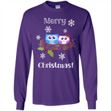 Cute Christmas Shirt Merry Christmas Snowflakes Owls Nest