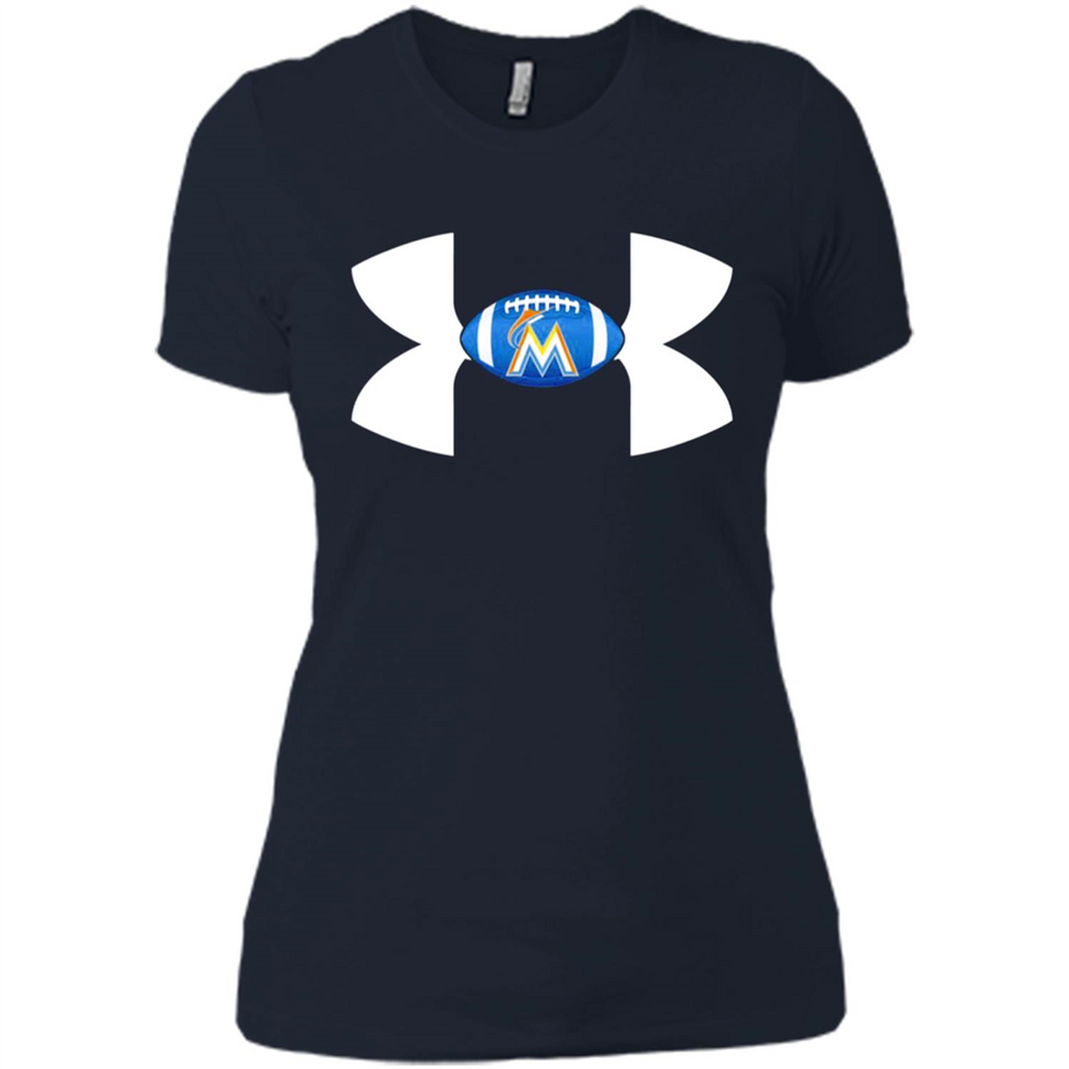 Miami Marlins Under Armour Logo - Ladies' Boyfriend T-Shirt