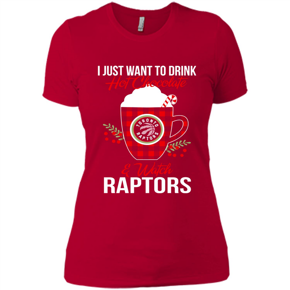 I Just Want To Drink Hot Chocolate & Watch Toronto Raptors Ugly Christmas Sweater PINGPONG
