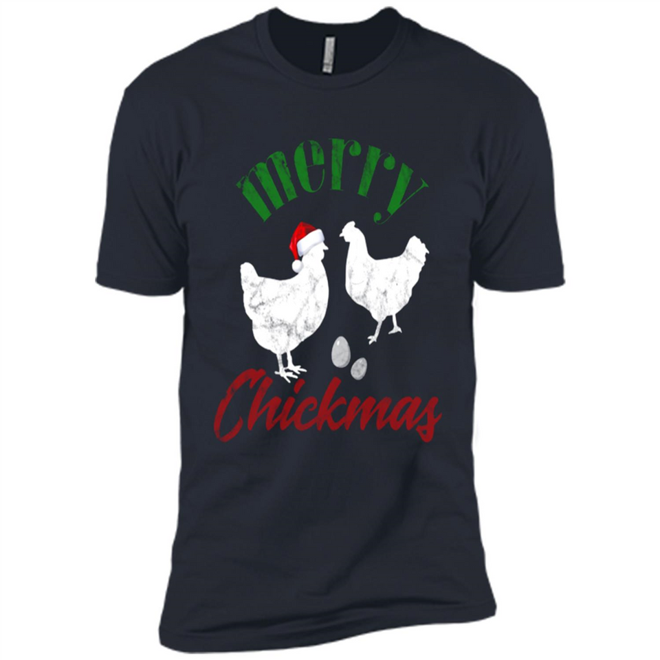 Christmas Chicken Shirt Santa Hens Lover Funny Farmer Gift - Premium Short Sleeve T-Shirt
