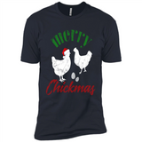 Christmas Chicken Shirt Santa Hens Lover Funny Farmer Gift - Premium Short Sleeve T-Shirt