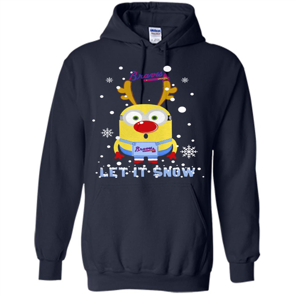 Minion Atlanta Braves Ugly Christmas Sweater Let it Snow - Hoodie