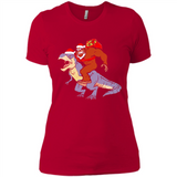 Bigfoot Riding Dinosaurus T-Shirt Funny Bigfoot Santa - Ladies' Boyfriend T-Shirt