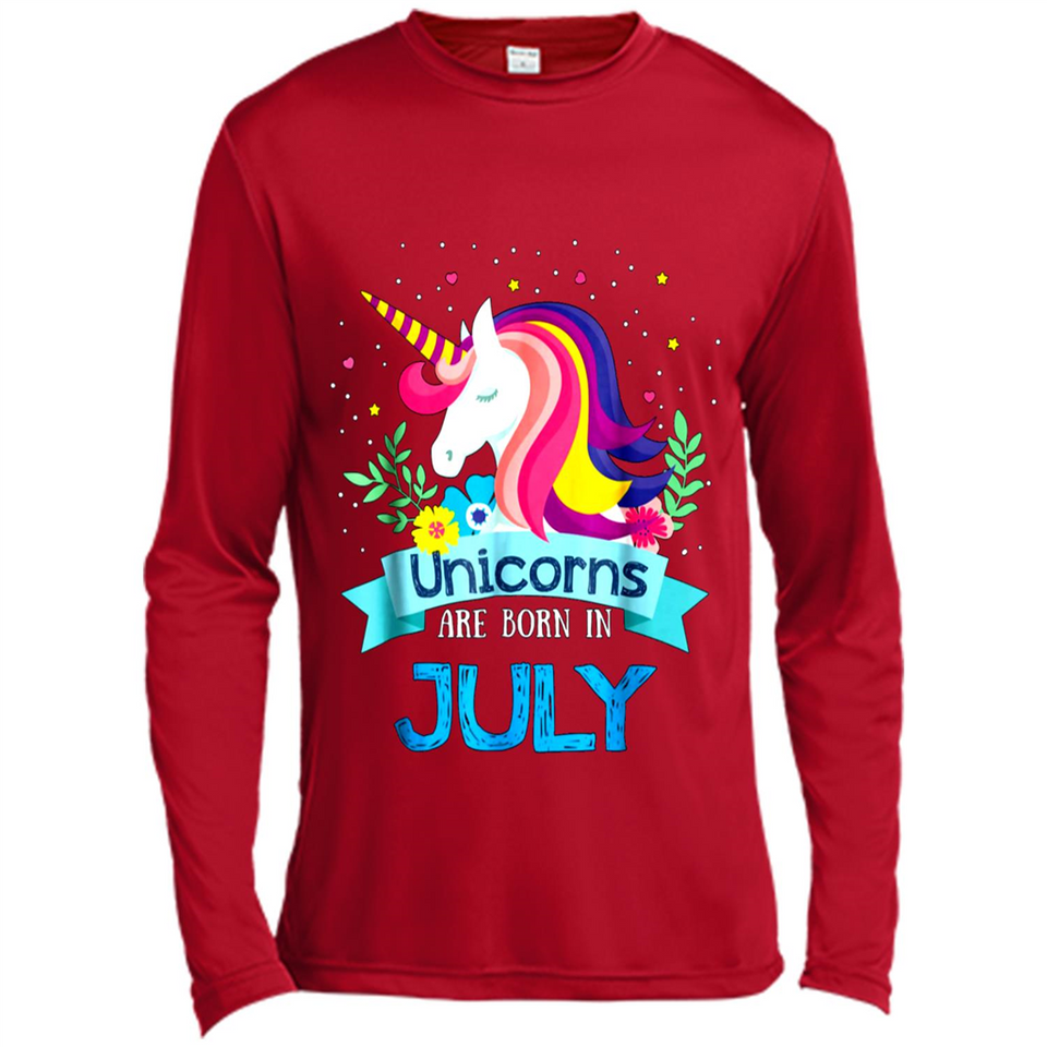 Unicorns are born in July Birthday Rainbow Gift Ladies Custom