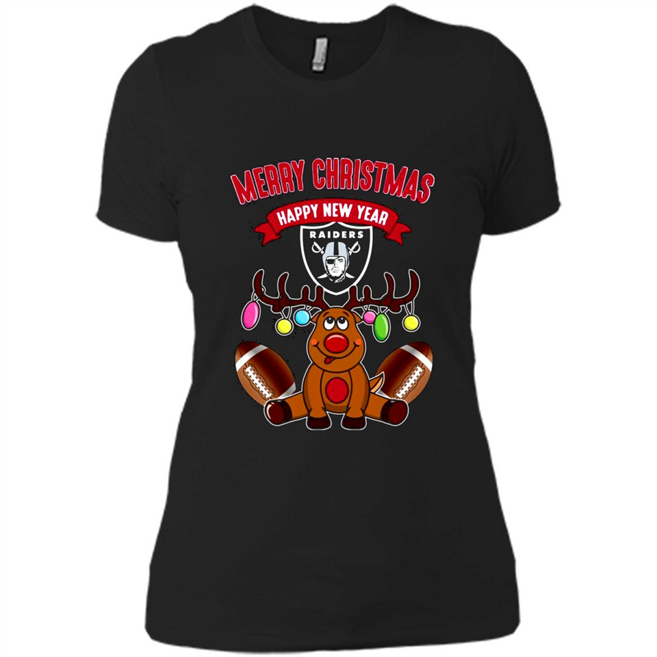 Oakland Raiders NFL Reindeer Funny Merry Christmas And Happy New Year